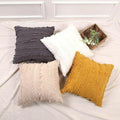 Premium Boho Tassel Fringe Cushion Cover – Grey 45 x 45cm