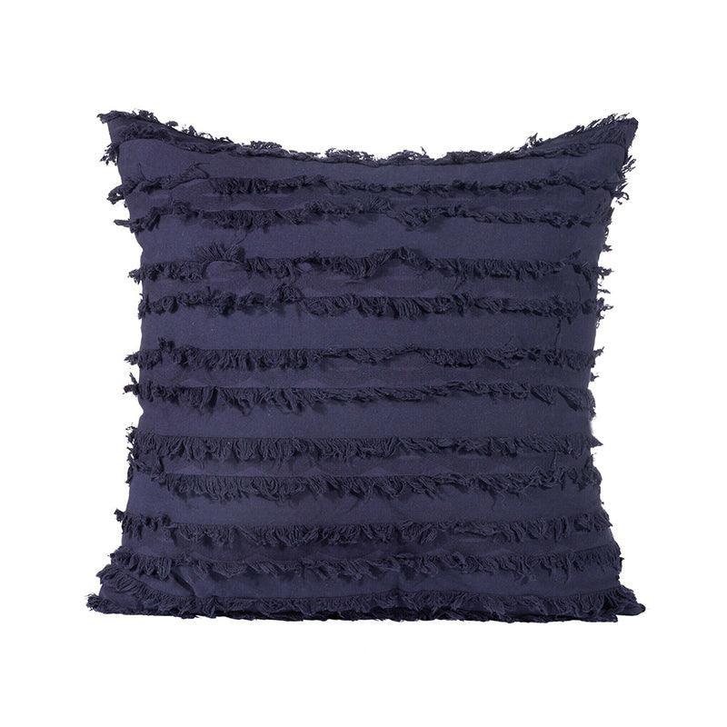 Premium Boho Tassel Fringe Cushion Cover – Navy 45 x 45cm
