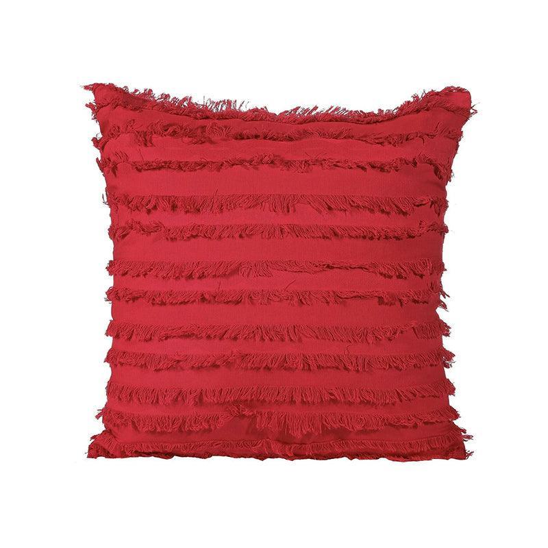 Premium Boho Tassel Fringe Cushion Cover – White 45 x 45cm