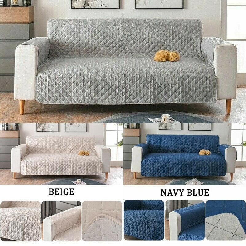 Premium Pet Sofa Protector Cover 190x195cm - Beige, Quilted & Water Repellent