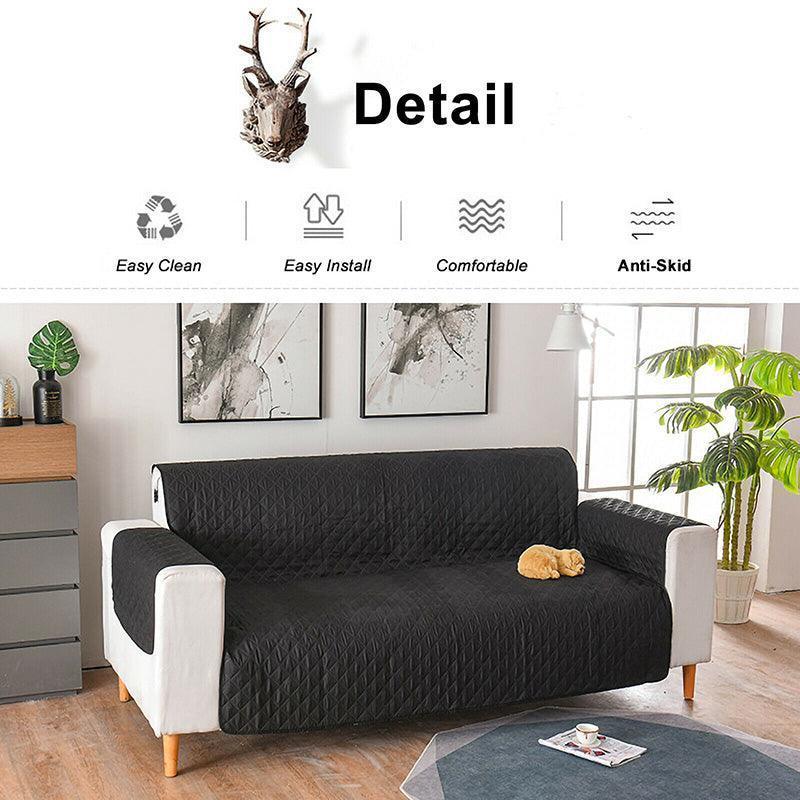 Quilted Pet Sofa Protector Cover - 130X195cm - Black - SuperSaverAU - view 3