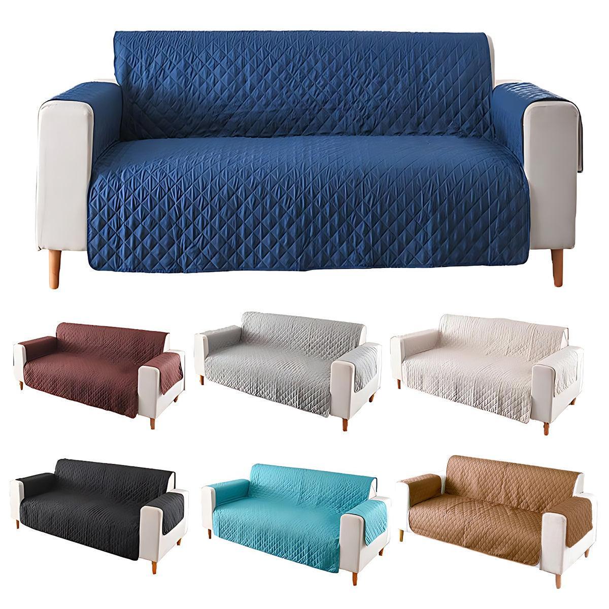 Premium 130x195cm Blue Quilted Pet Sofa Protector Couch Cover 2 Seater Machine Washable