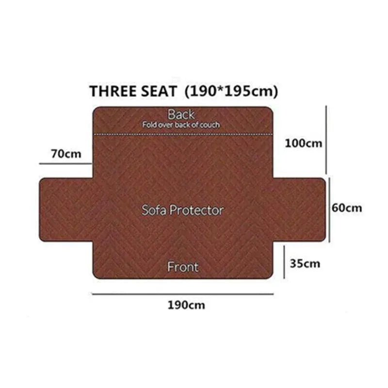 Premium 190x195cm Blue Quilted Pet Sofa Protector Couch Cover 3 Seater Machine Washable