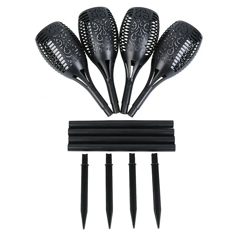 Premium Solar Flickering Flame Torch Lights – 4 Pack