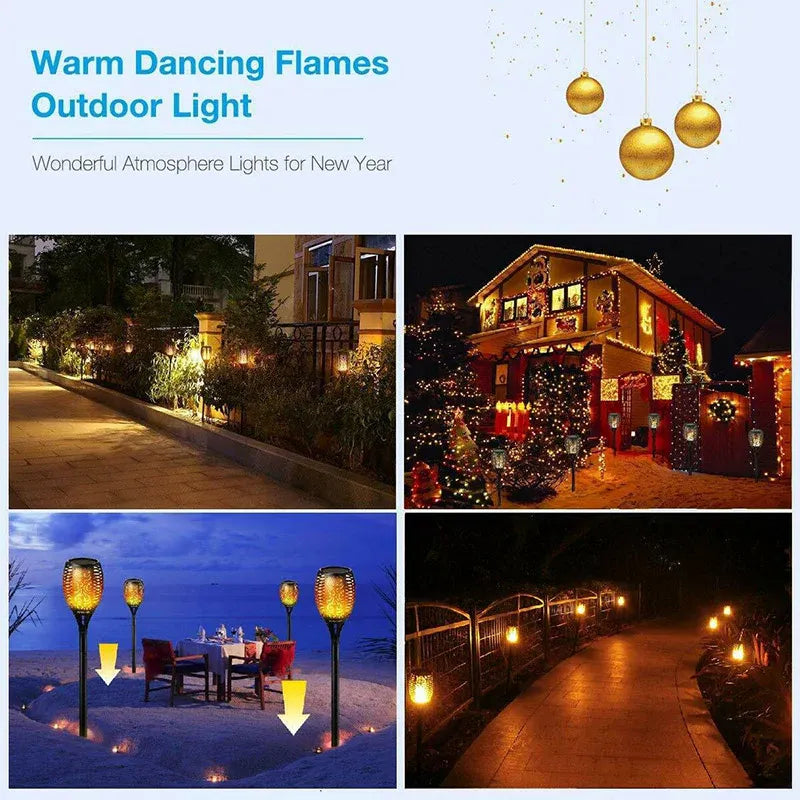 Premium Solar Flickering Flame Torch Lights – 4 Pack