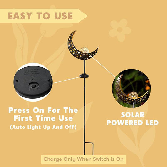 Solar Lights LED Garden Decor Outdoor Path Light Lantern - Sun 28*8*98cm Gold