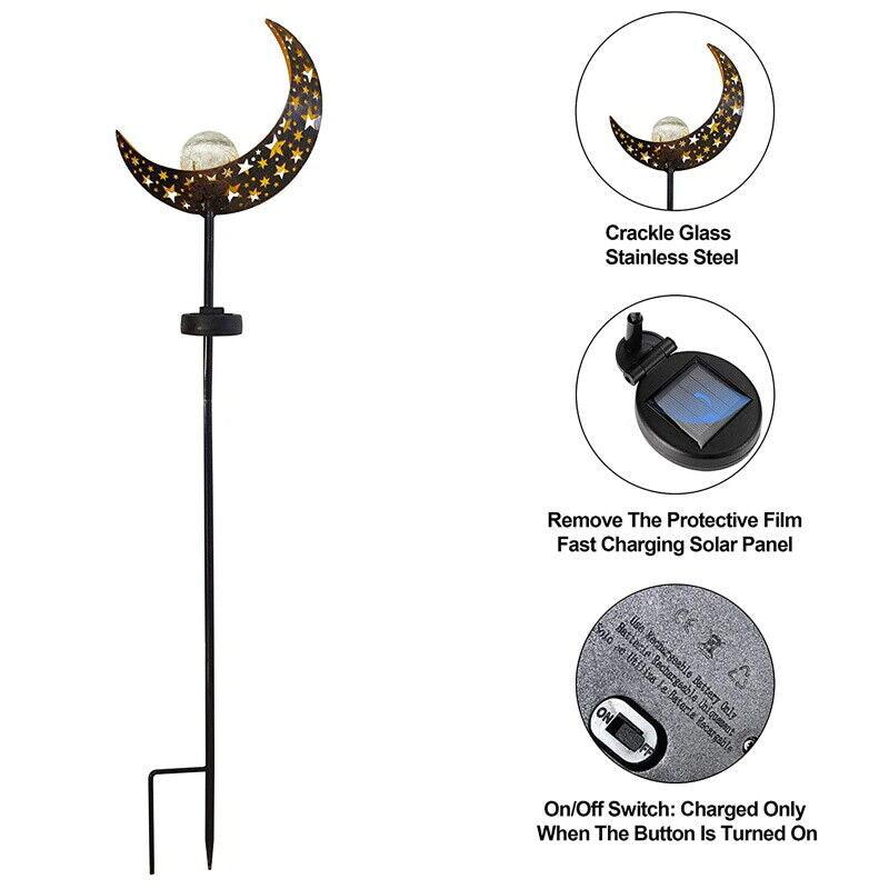 Solar Lights LED Garden Decor Outdoor Path Light Lantern - Sun 28*8*98cm Gold