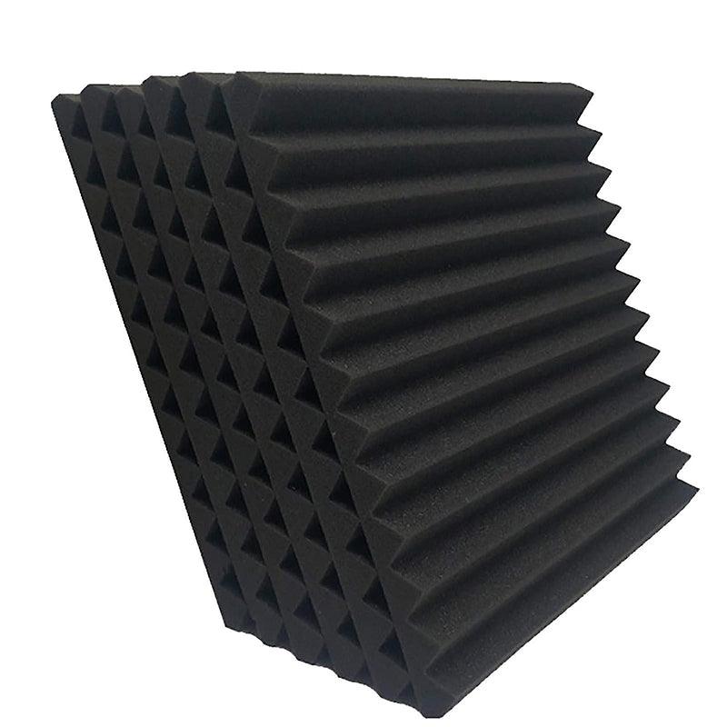 Premium 12PCS Acoustic Foam Soundproofing Panels 30x30cm Black
