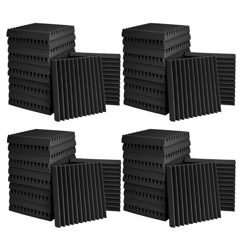 Premium 12PCS Acoustic Foam Soundproofing Panels 30x30cm Black