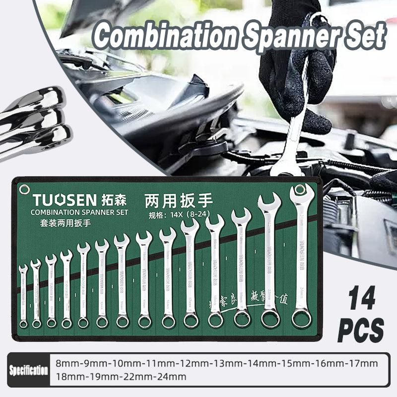 14-Piece Metric Spanner Set with Roll Bag 8mm to 24mm