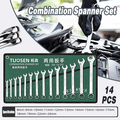 14-Piece Metric Spanner Set with Roll Bag 8mm to 24mm