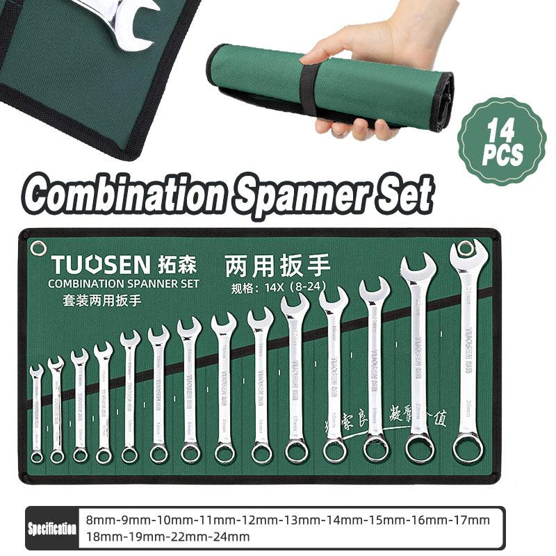 14-Piece Metric Spanner Set with Roll Bag 8mm to 24mm