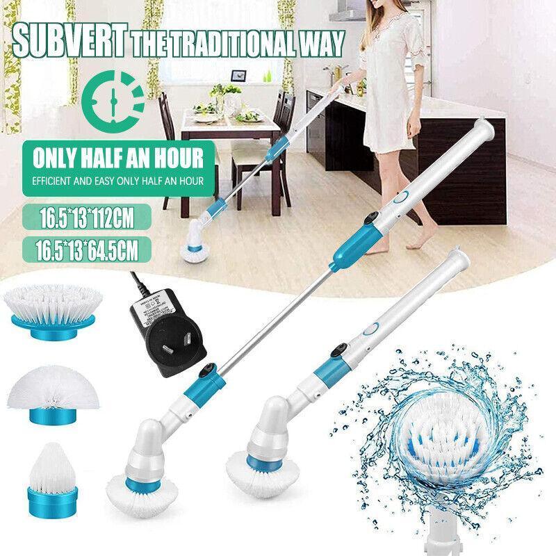 V528 Spin Scrubber Electric Cordless Cleaning Brush with 3 Brush Heads, 55x14x8.5cm