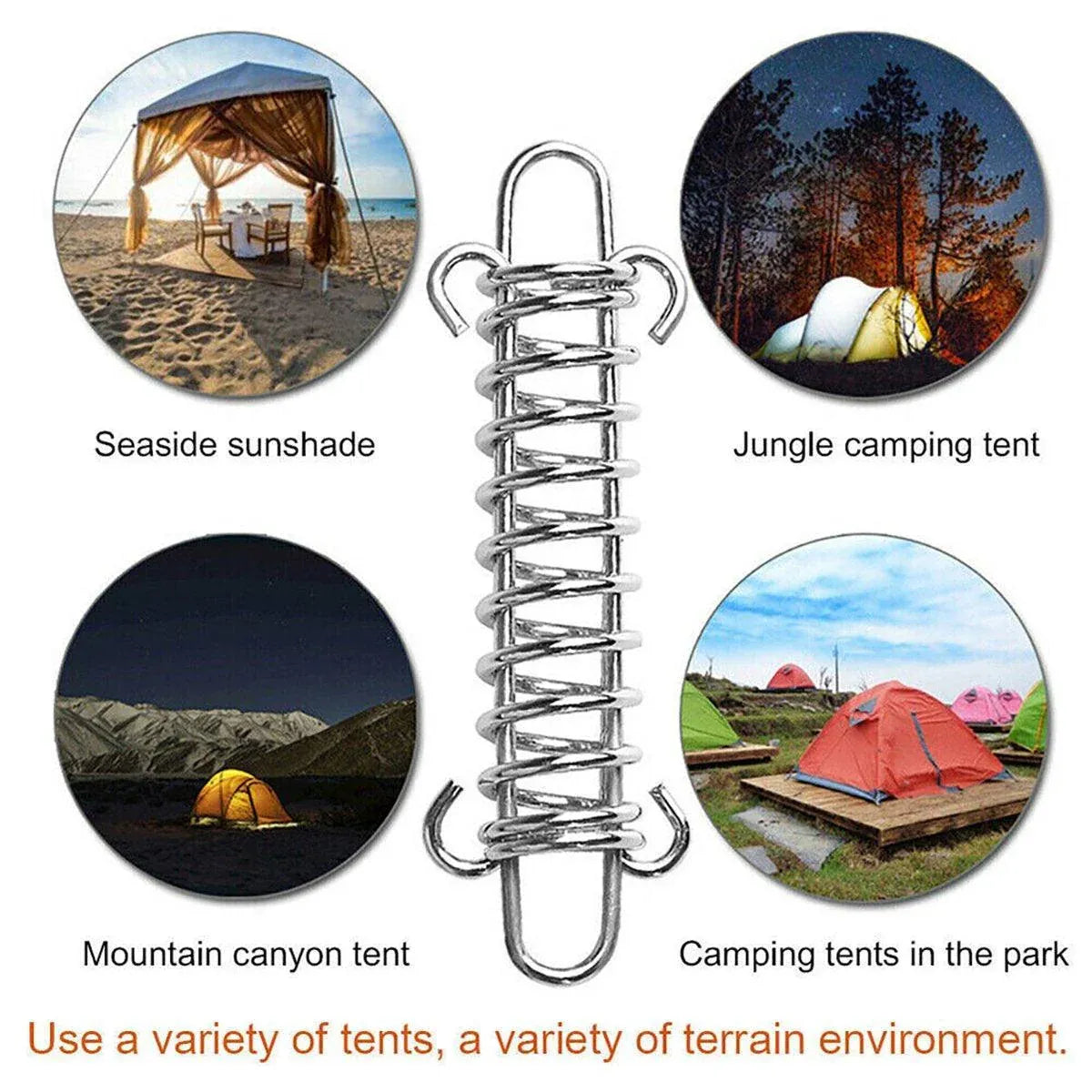 Premium Camping Tent Spring Rope Buckles - 5 Pair