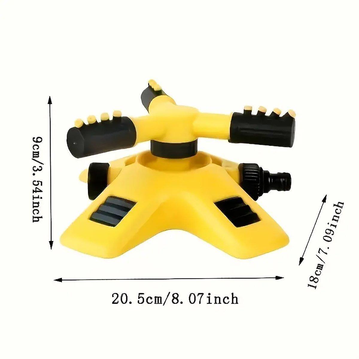 Premium 360° Rotating Lawn Sprinkler – Yellow