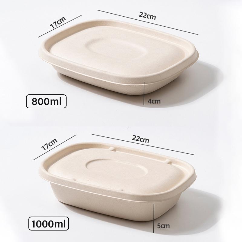 Food Preparation Storage Box - 100 pcs, 1300ml, Disposable Bento