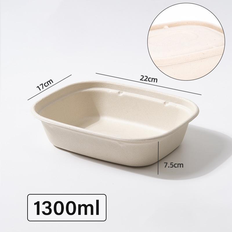 Food Preparation Storage Box - 100 pcs, 1300ml, Disposable Bento
