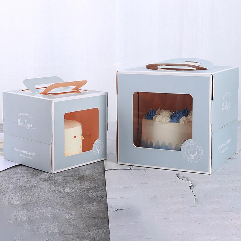 30PCS White Portable Cake Boxes Display Window Packing Case Party with Handle Birthday - 12 inch - SuperSaverAU - view 1