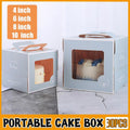 30PCS Grey Portable Cake Boxes Display Window Packing Case with Handle Birthday - 6 inch - SuperSaverAU - view 1