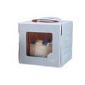 30PCS Grey Portable Cake Boxes Display Window Packing Case with Handle Birthday - 6 inch - SuperSaverAU - view 2