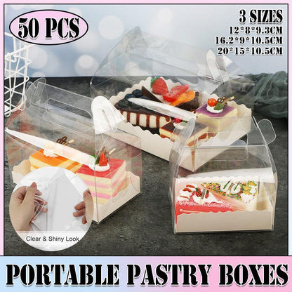 50PCS Transparent Paper Gable Boxes for Gifts and Treats
