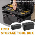 Premium Multi Function Stackable Toolbox with Dividers - Black, 4L