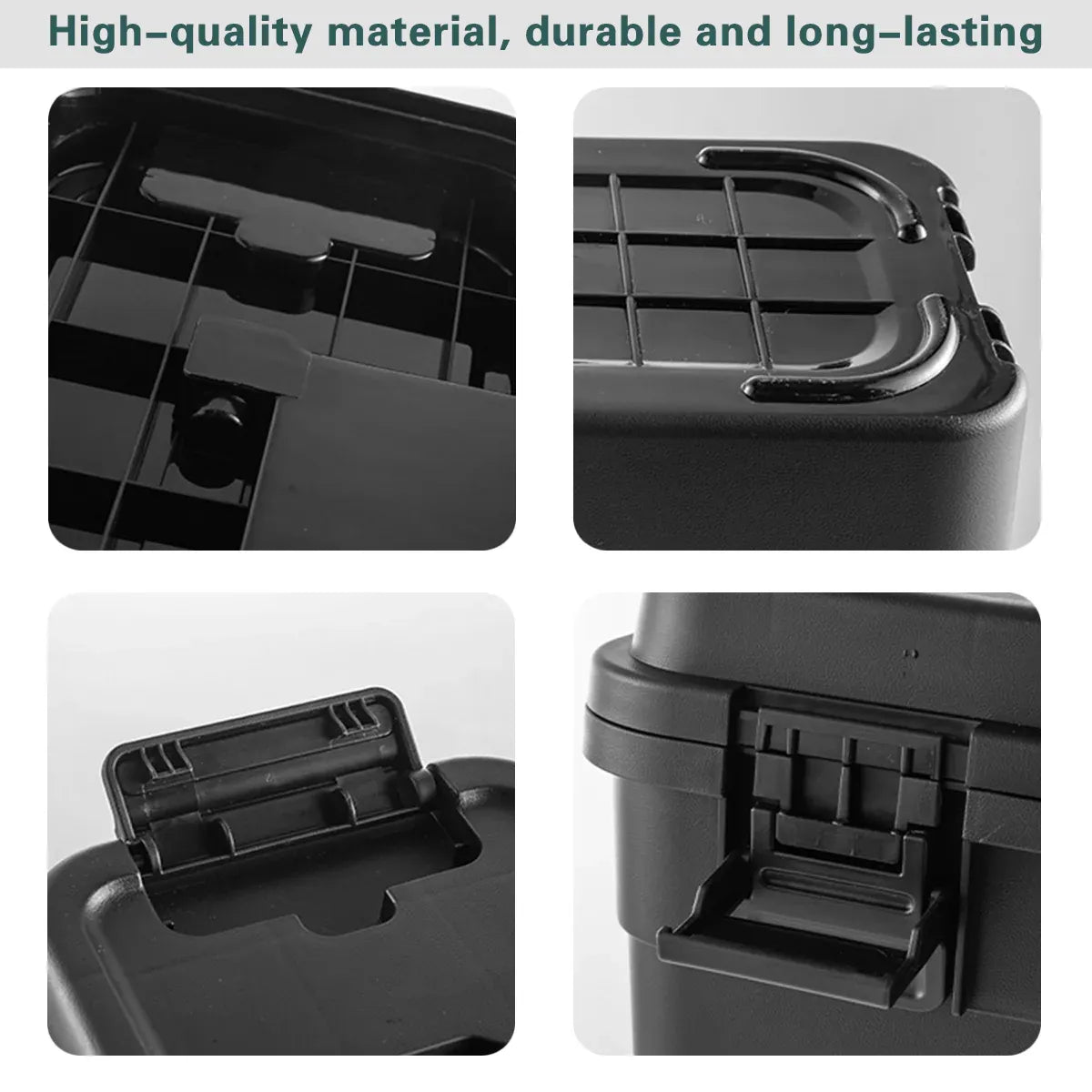 Premium Multi Function Stackable Toolbox with Dividers - Black, 4L