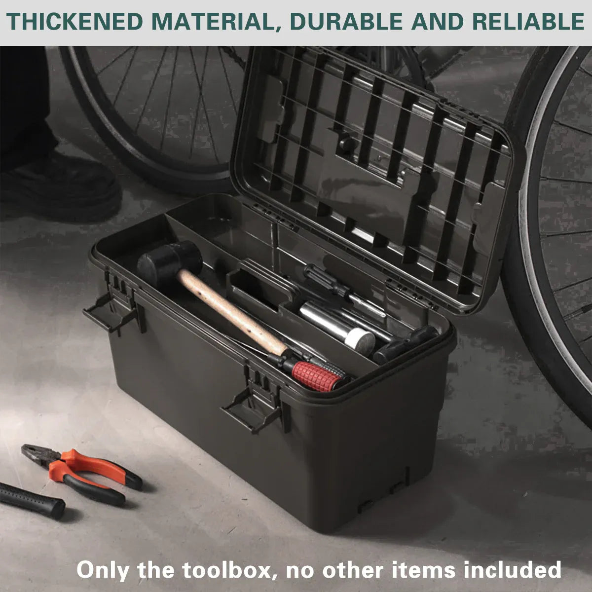 Premium Multi Function Stackable Toolbox with Dividers - Black, 4L