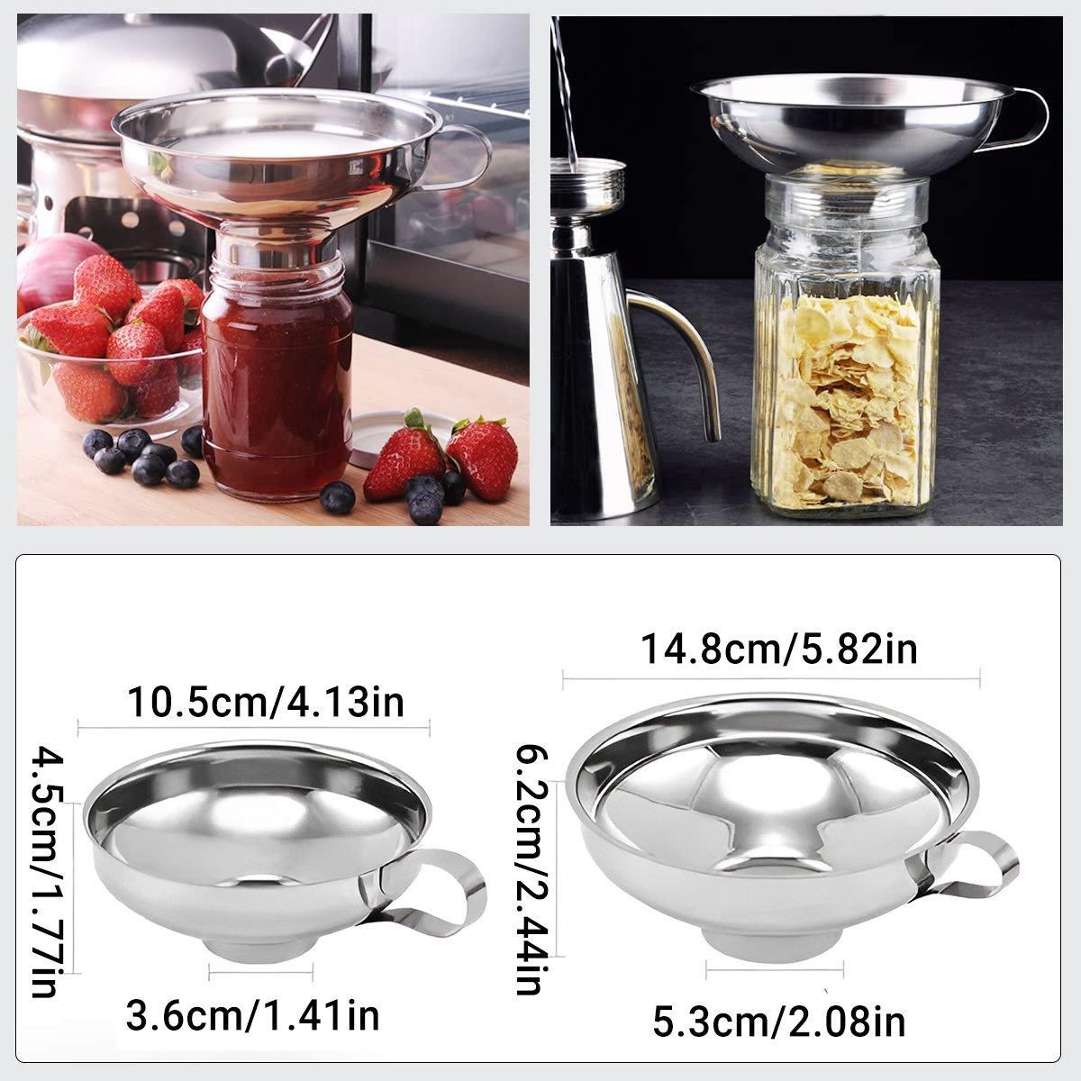 Premium Stainless Steel Wide Mouth Funnel Set – 2 Piece