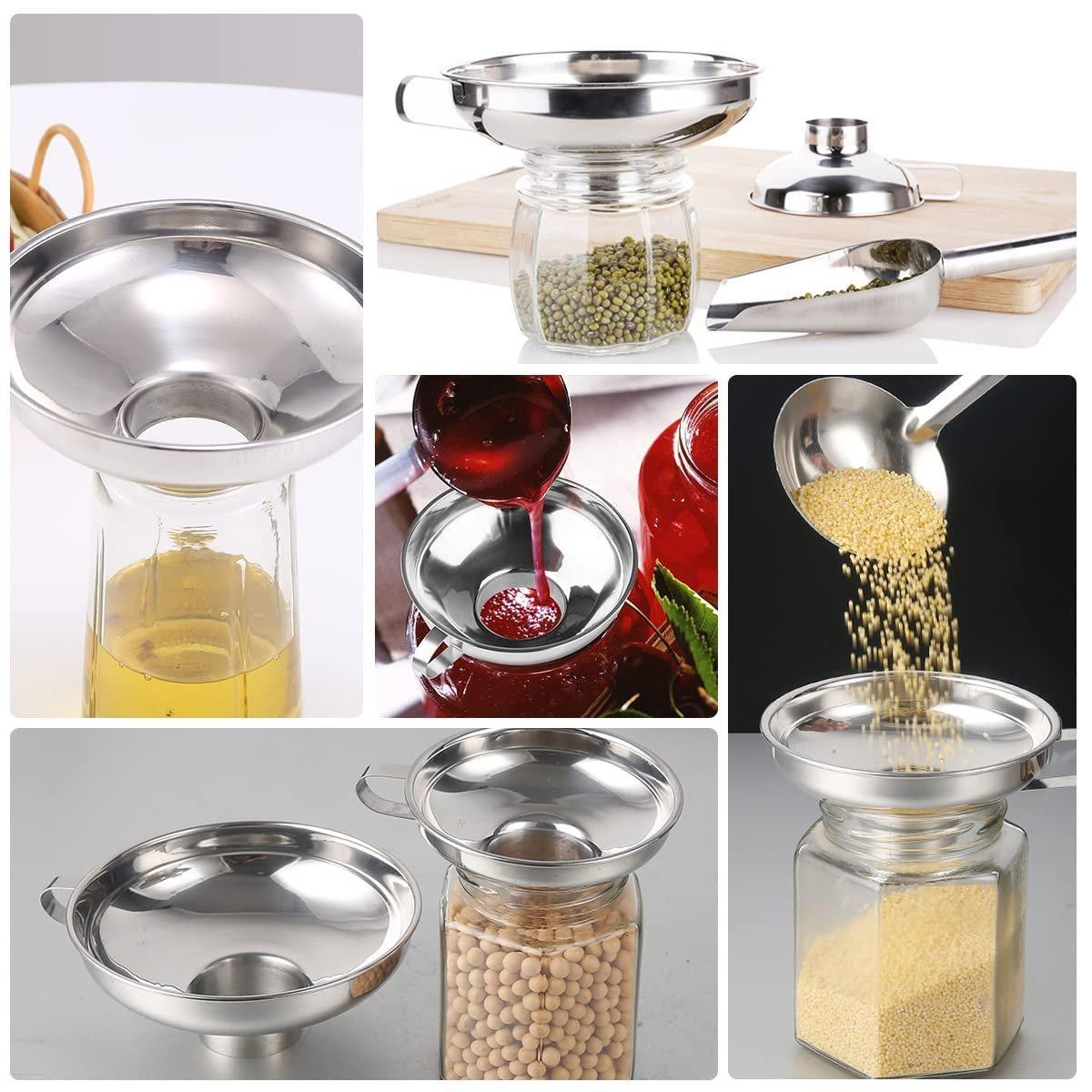 Premium Stainless Steel Wide Mouth Funnel Set – 2 Piece
