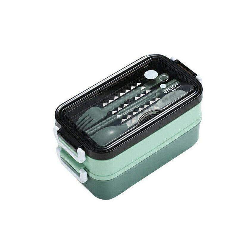 Bento Box Lunch Containers Food Microwave Stainless Portable Dinnerware Au - Green - SuperSaverAU - view 5