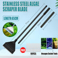 Premium 304SS Aquarium Algae Scraper with 10 Blades - 65cm