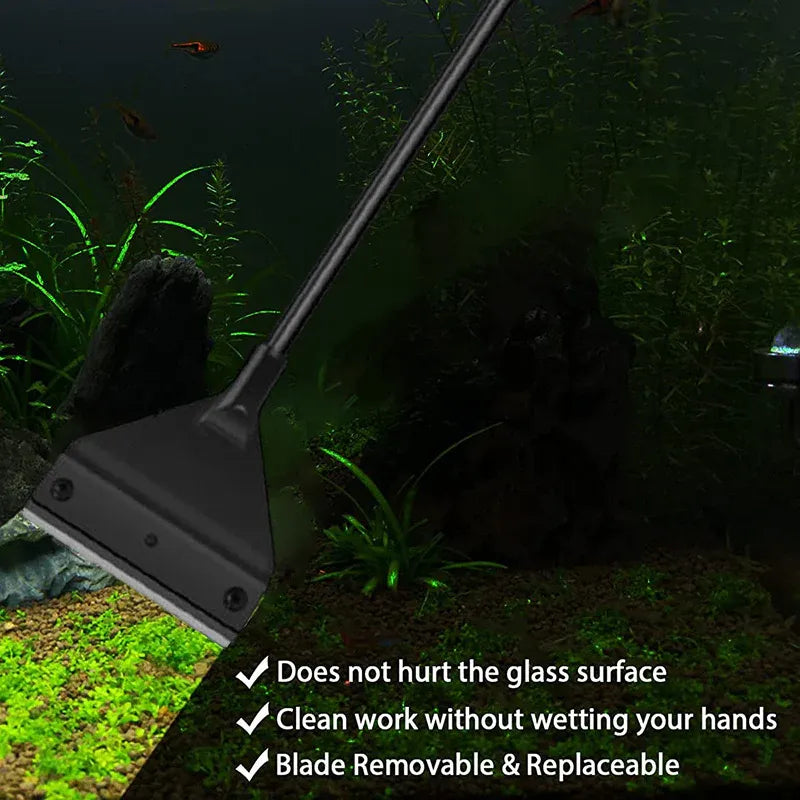 Premium 304SS Aquarium Algae Scraper with 10 Blades - 65cm