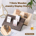 Premium Beige 3 Piece Wooden Earrings and Studs Display Rack Set