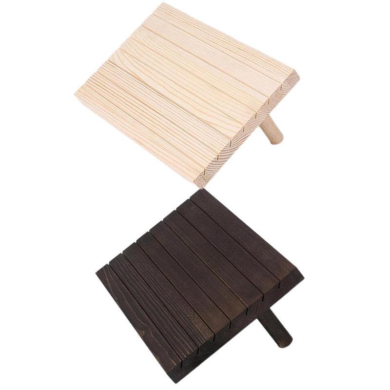 Premium Beige 3 Piece Wooden Earrings and Studs Display Rack Set