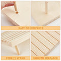 Premium Beige 3 Piece Wooden Earrings and Studs Display Rack Set