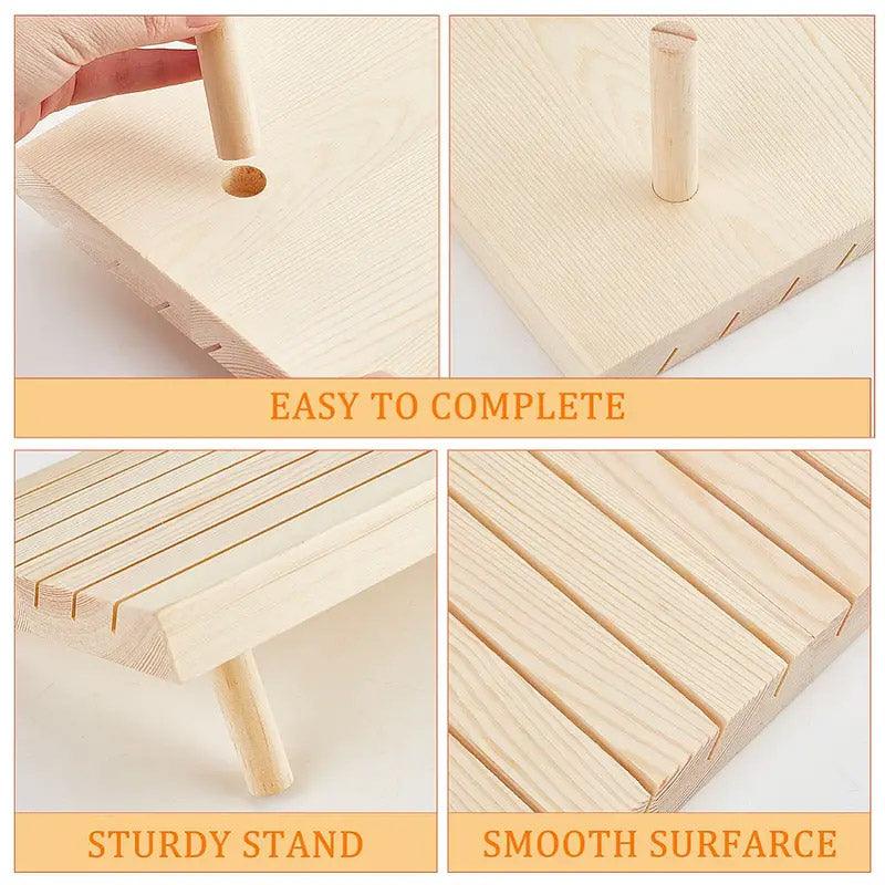 Premium Beige 3 Piece Wooden Earrings and Studs Display Rack Set