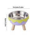 Premium Eggshell Raised Pet Bowl with Stainless Steel Insert - Green
