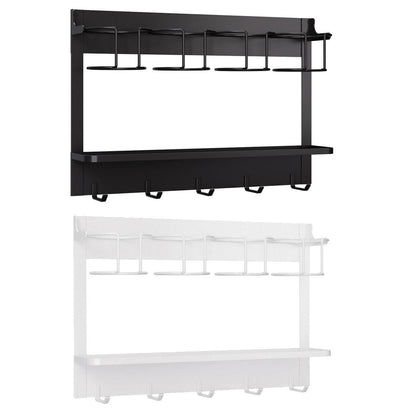 Magnetic Mug Organizer Cup Holder Wall Mount Storage for Kitchen Office Home Use - White