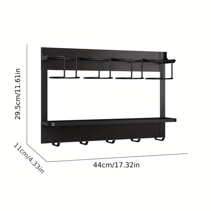 Magnetic Mug Organizer Cup Holder Wall Mount Storage for Kitchen Office Home Use - White