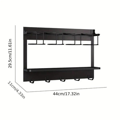 Magnetic Mug Organizer Cup Holder Wall Mount Storage for Kitchen Office Home Use - White