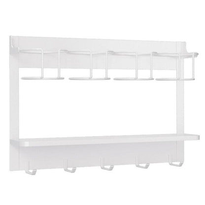 Magnetic Mug Organizer Cup Holder Wall Mount Storage for Kitchen Office Home Use - White