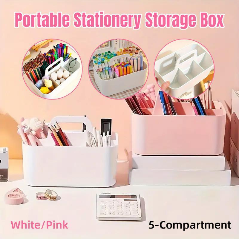 Premium Multi-Functional Desktop Organiser – Pink with Handle