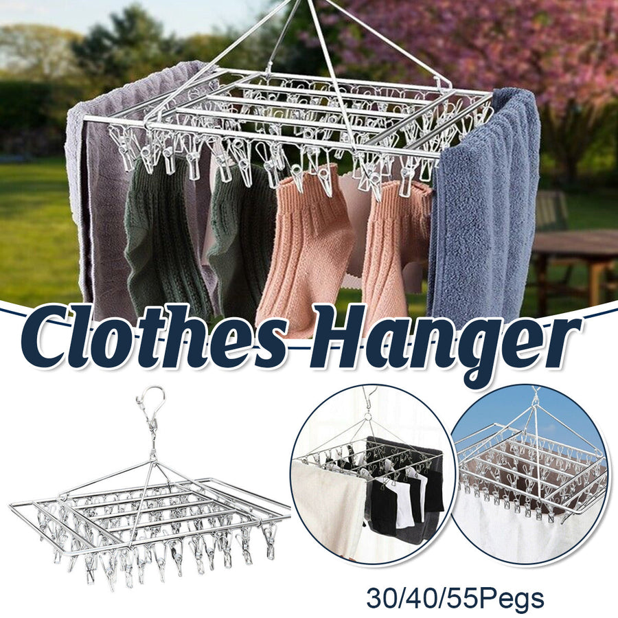 Premium Stainless Steel Laundry Dryer Hanger – 40 Pegs