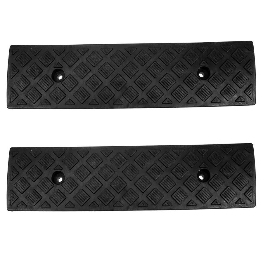 Premium 2pcs Black Plastic Threshold Ramp Pads for Doorways Driveways and Kerbs