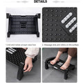 Premium Grey Adjustable Office Foot Rest Pedal Stool with Massage Rollers