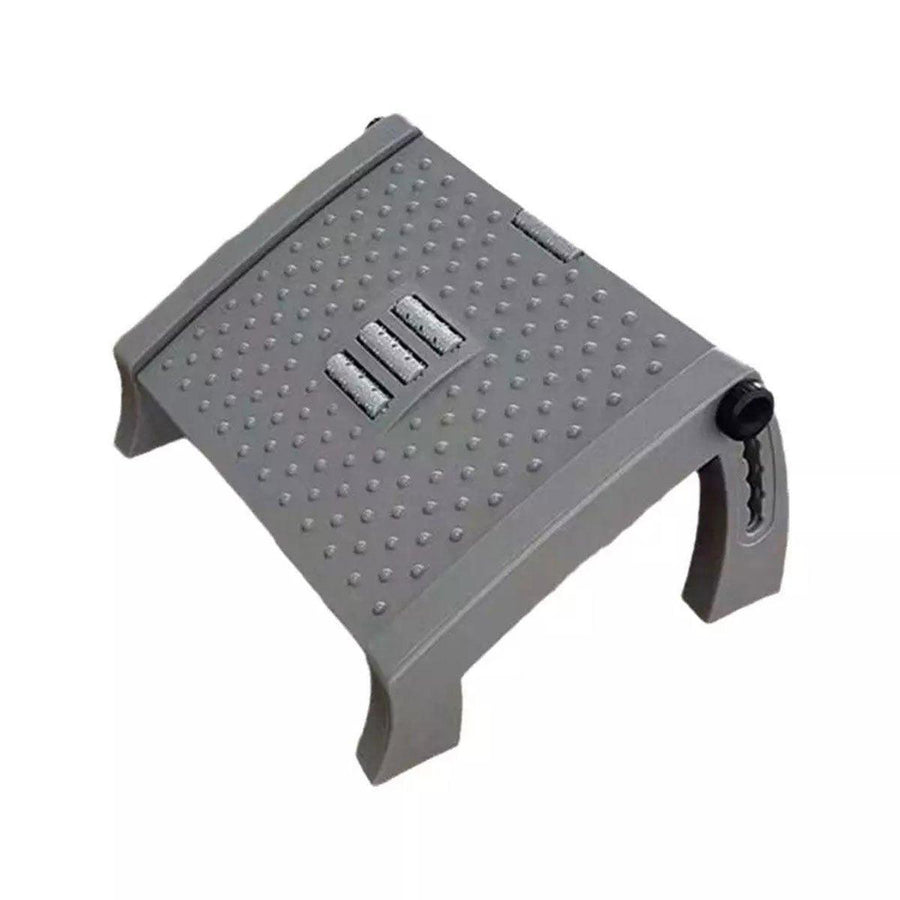 Premium Grey Adjustable Office Foot Rest Pedal Stool with Massage Rollers