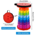 Premium Rainbow Blue Telescopic Folding Stool Adjustable Outdoor Camping Seat