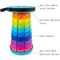 Premium Rainbow Blue Telescopic Folding Stool Adjustable Outdoor Camping Seat