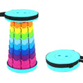 Premium Rainbow Turquoise Telescopic Folding Stool Adjustable Outdoor Camping Seat